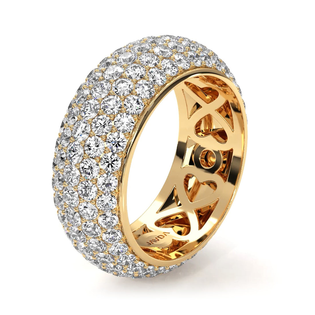 Round Lab Grown Diamond Pave Set Women's Eternity Wedding Band 3.93 Ctw.