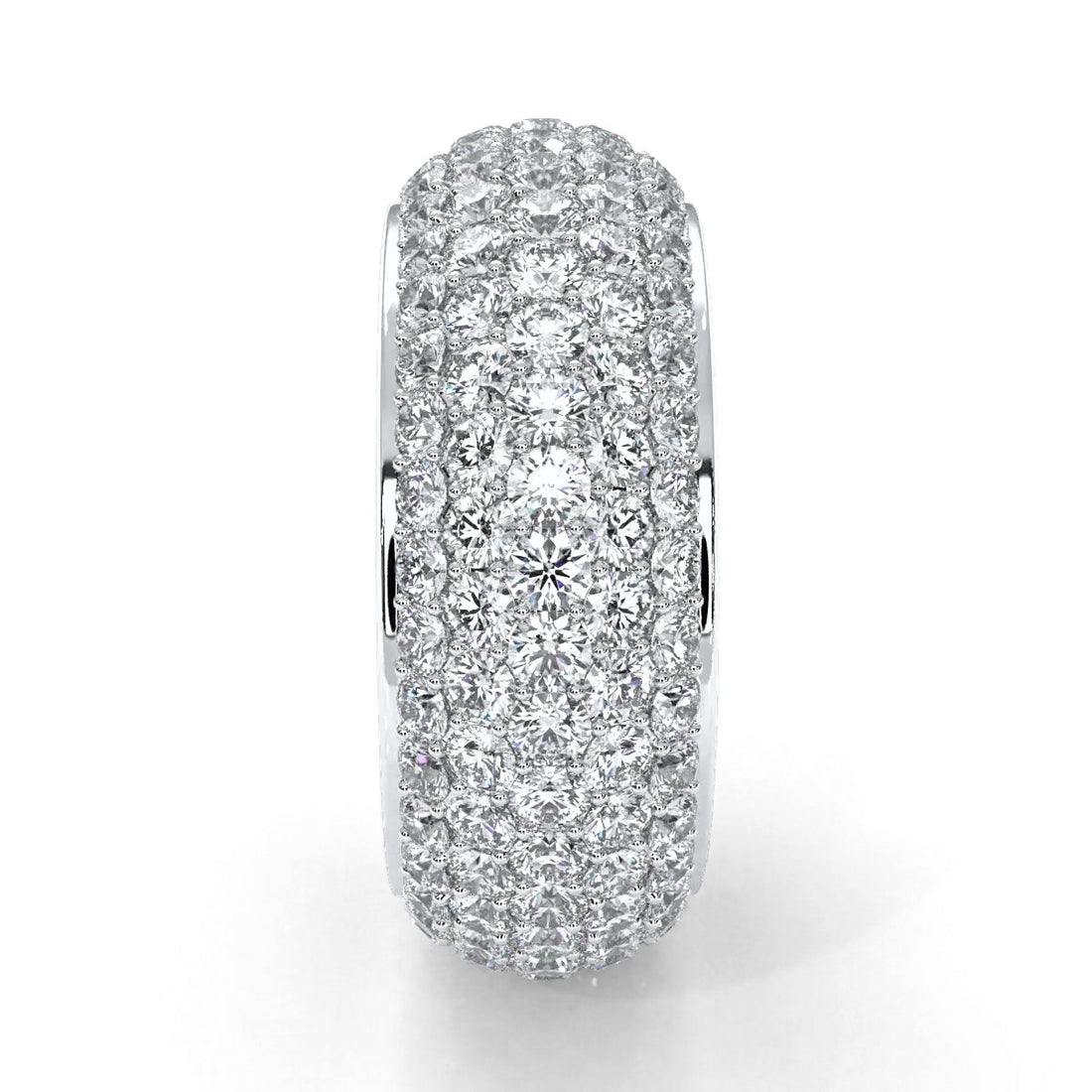 Round Lab Grown Diamond Pave Set Women's Eternity Wedding Band 3.93 Ctw.
