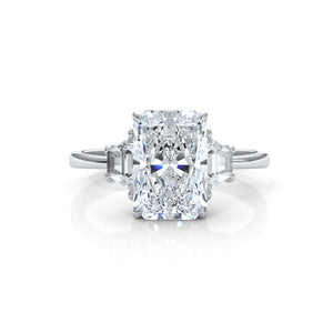 3 Stone Radiant Lab Grown Diamond Engagement Ring IGI 14k White Gold 5.04 Ctw. 3 Stone Radiant Lab Grown Diamond Engagement Ring IGI 14k White Gold 5.04 Ctw.