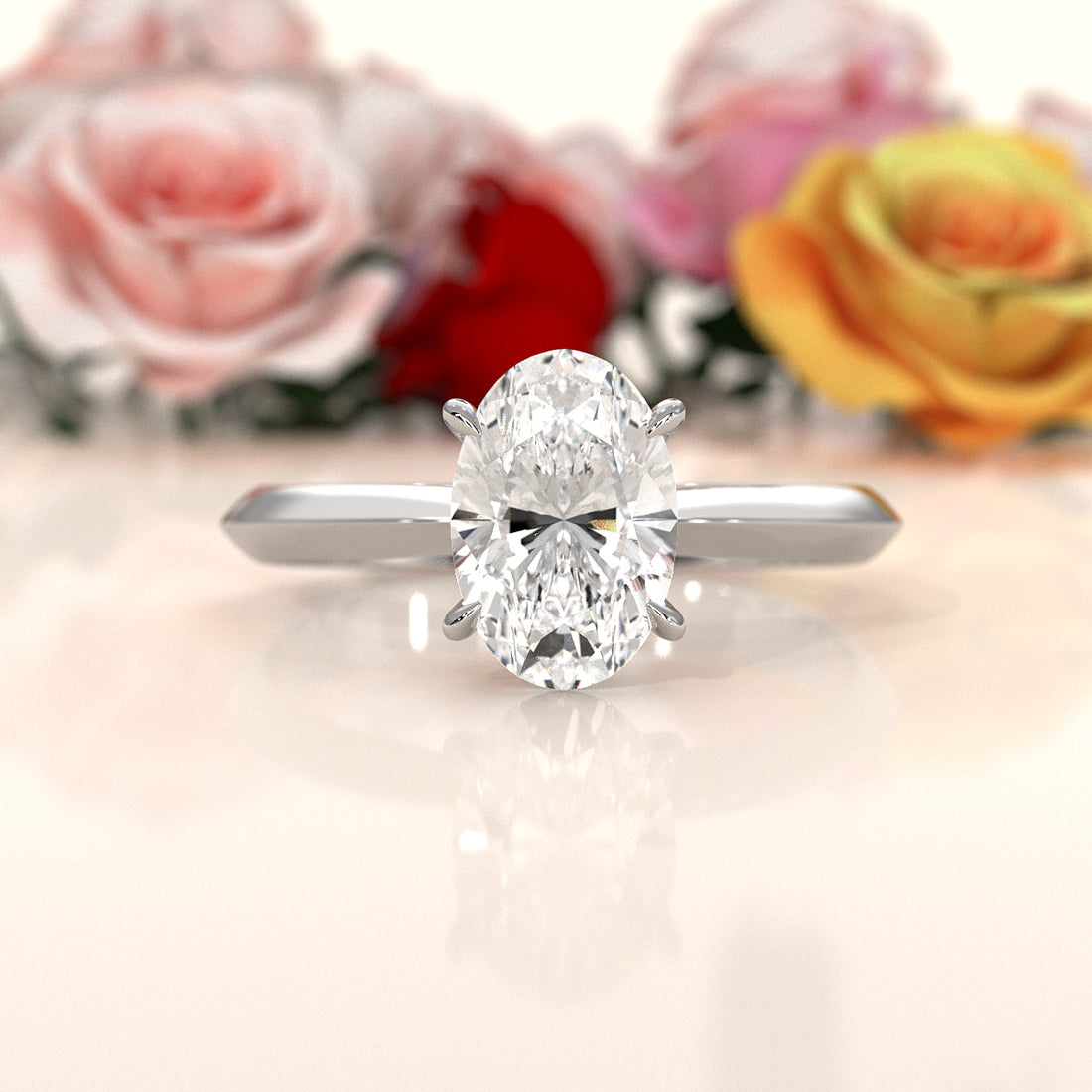 3g 2.2mm Claw Prong Solitaire Style Lab Grown Diamond Engagement Ring IGI Certified 1.00 Ctw.