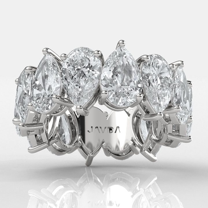 Teardrop Style Pear Lab Grown Diamond Women's Eternity Wedding Band 10.52 Ctw.