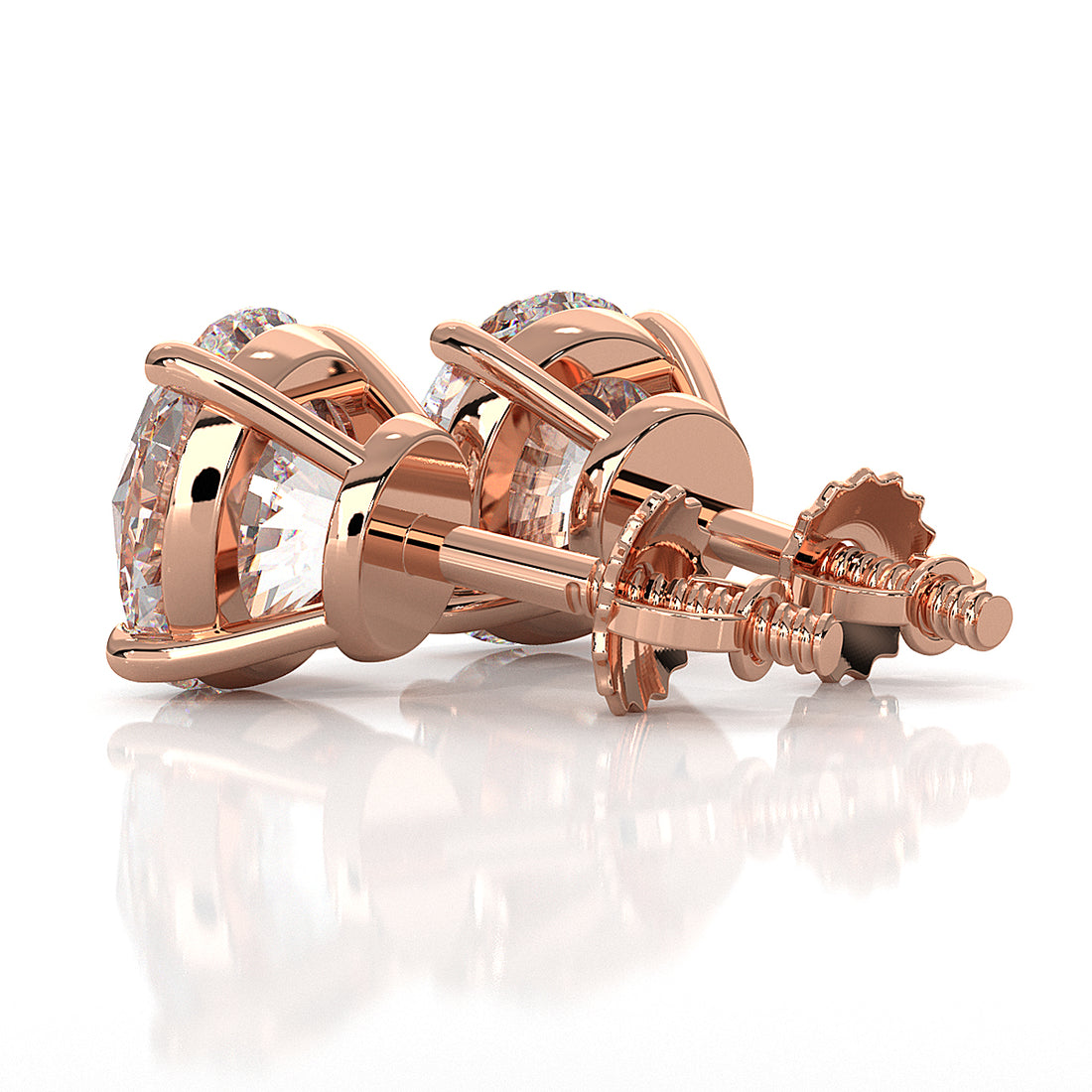 Elegant Round Lab Grown Diamond Stud Earrings | IGI Certified Brilliance & Timeless Sparkle