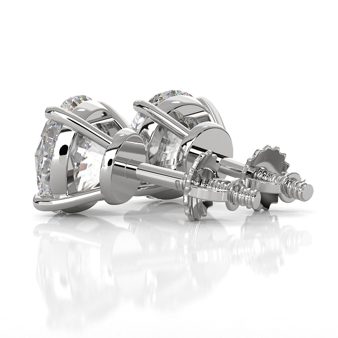 Elegant Round Lab Grown Diamond Stud Earrings | IGI Certified Brilliance & Timeless Sparkle