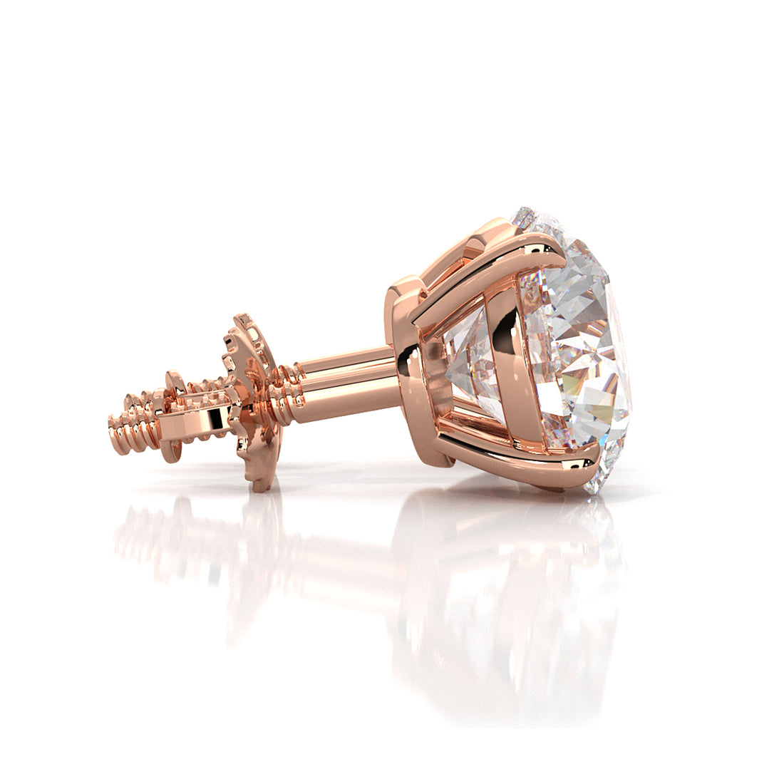 Elegant Round Lab Grown Diamond Stud Earrings | IGI Certified Brilliance & Timeless Sparkle