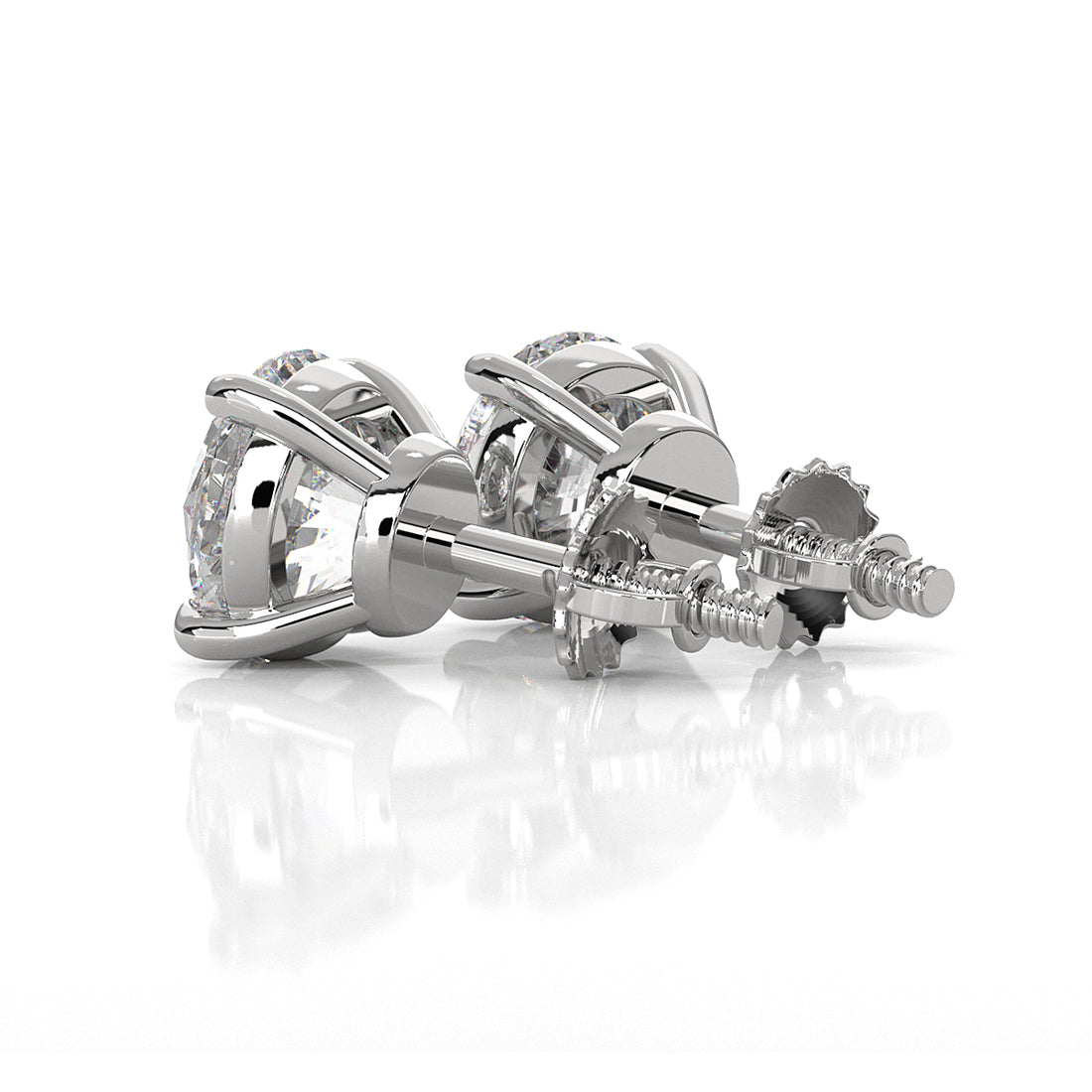 Elegant Round Lab Grown Diamond Stud Earrings | IGI Certified Brilliance & Timeless Sparkle