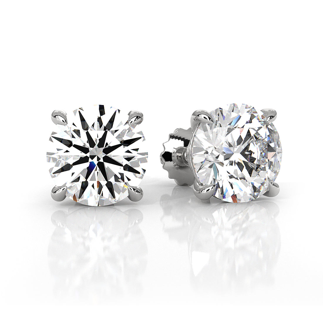 Elegant Round Lab Grown Diamond Stud Earrings | IGI Certified Brilliance & Timeless Sparkle