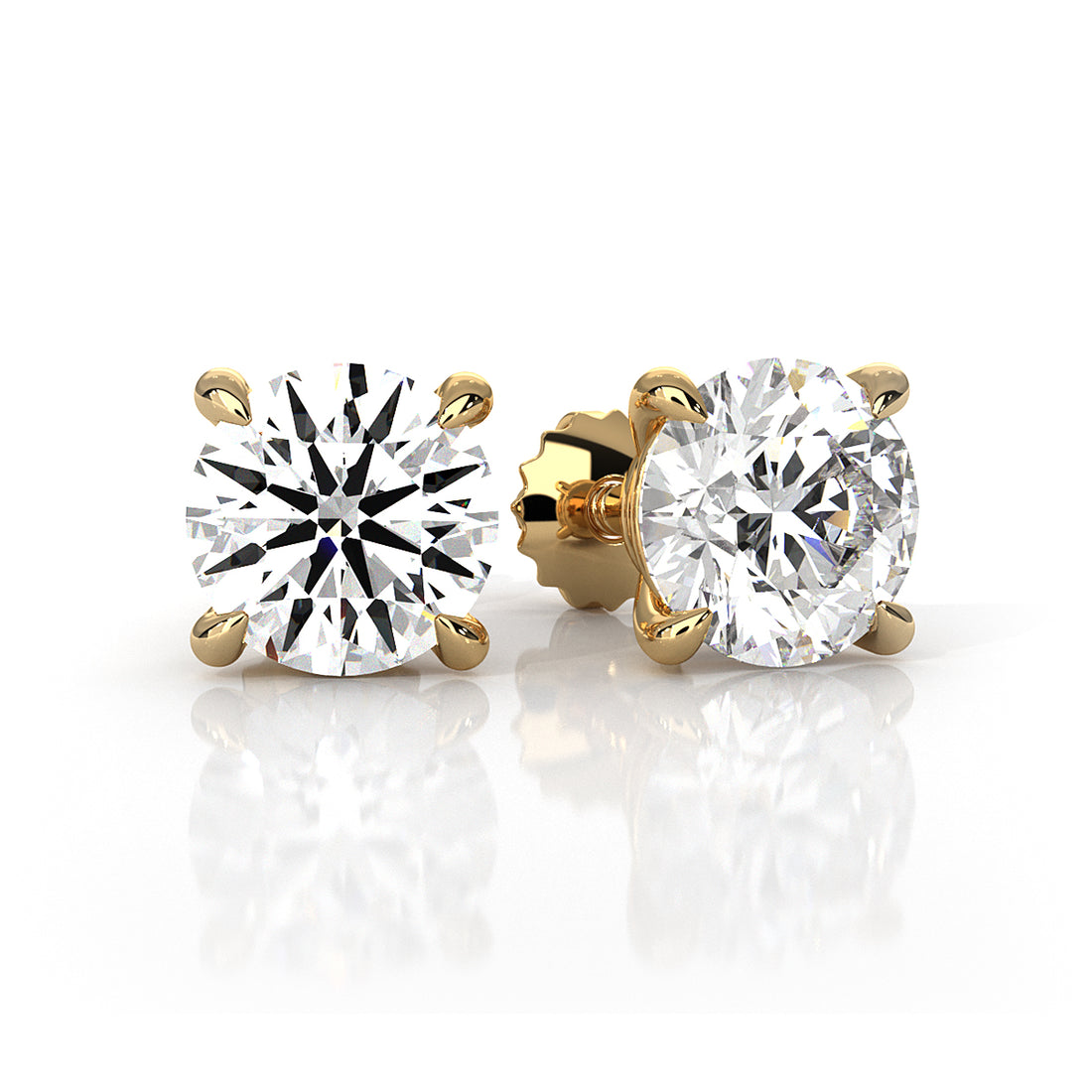 Elegant Round Lab Grown Diamond Stud Earrings | IGI Certified Brilliance & Timeless Sparkle