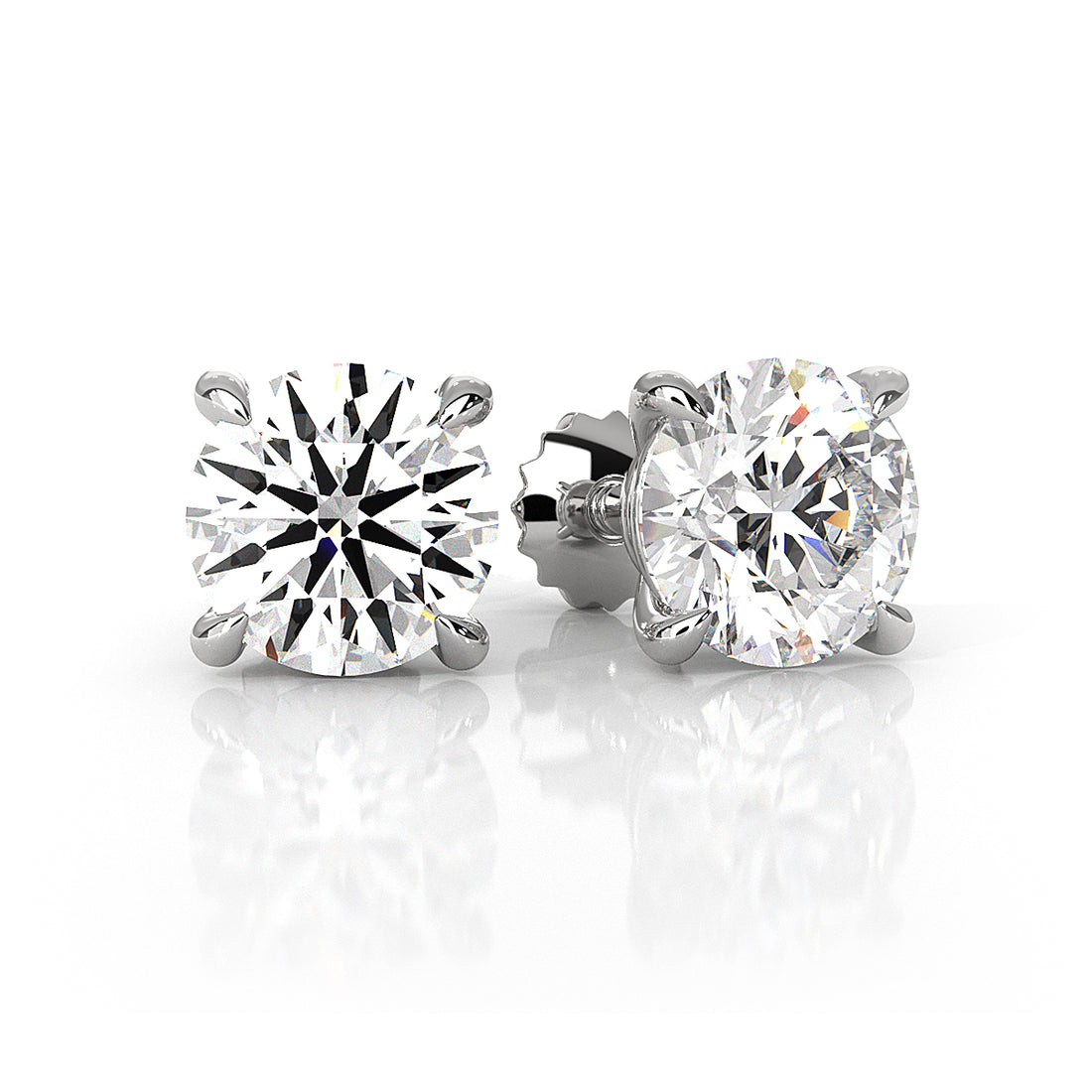 Elegant Round Lab Grown Diamond Stud Earrings | IGI Certified Brilliance & Timeless Sparkle