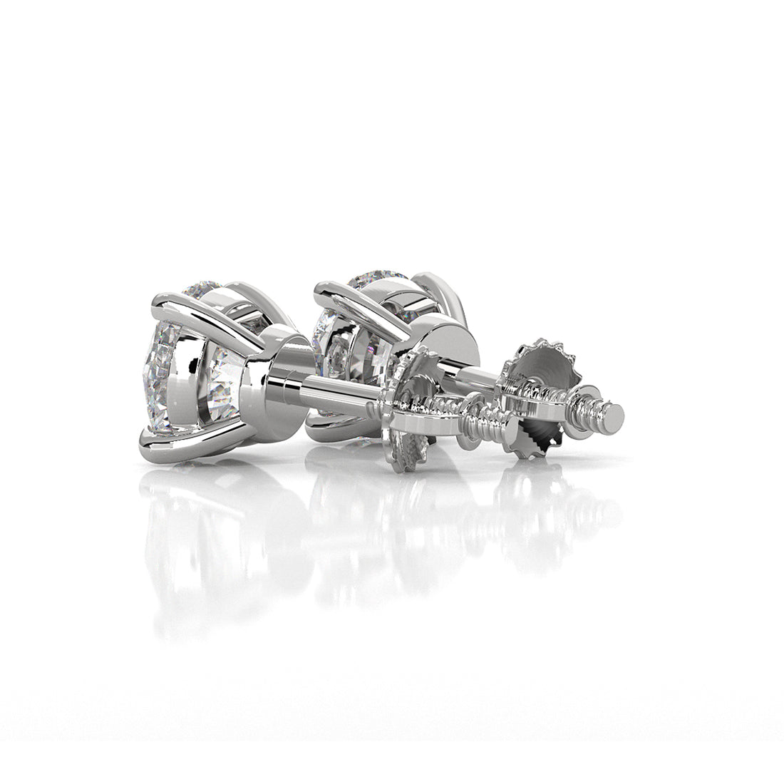 Elegant Round Lab Grown Diamond Stud Earrings | IGI Certified Brilliance & Timeless Sparkle