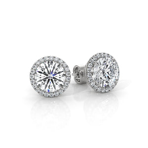 Round Lab Grown Diamond Claw Prong Women's Earring 14k White Gold 2.28 Ctw. Round Lab Grown Diamond Claw Prong Women's Earring 14k White Gold 2.28 Ctw.