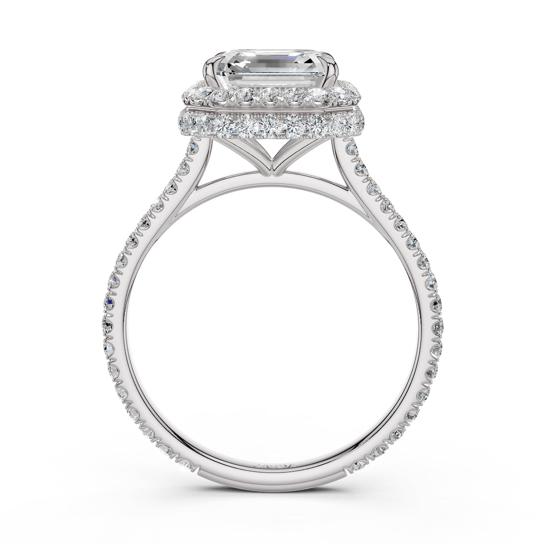 Double Halo Lab Grown Diamond Engagement Ring IGI Certified 2.53 Ctw.