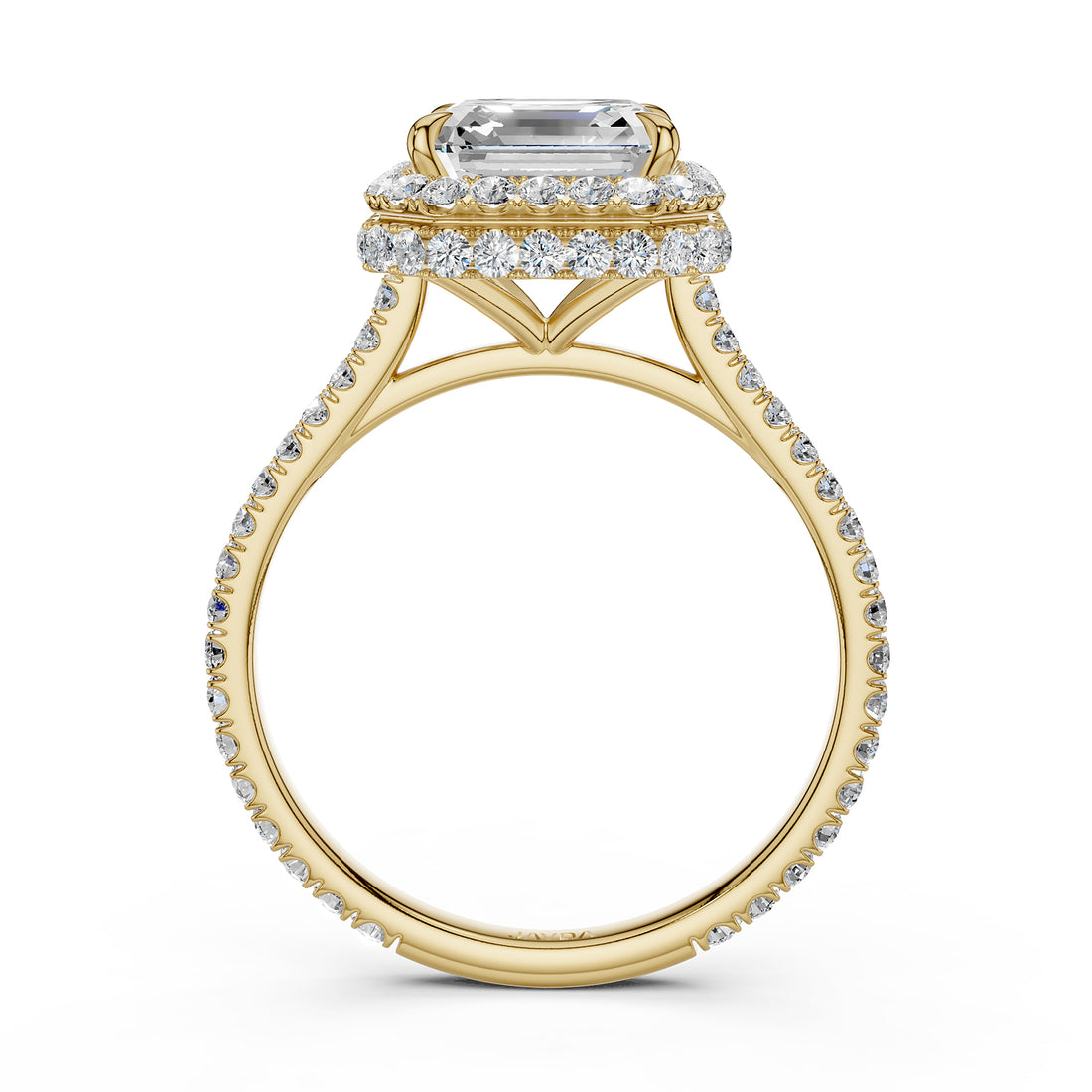 Double Halo Lab Grown Diamond Engagement Ring IGI Certified 2.53 Ctw.