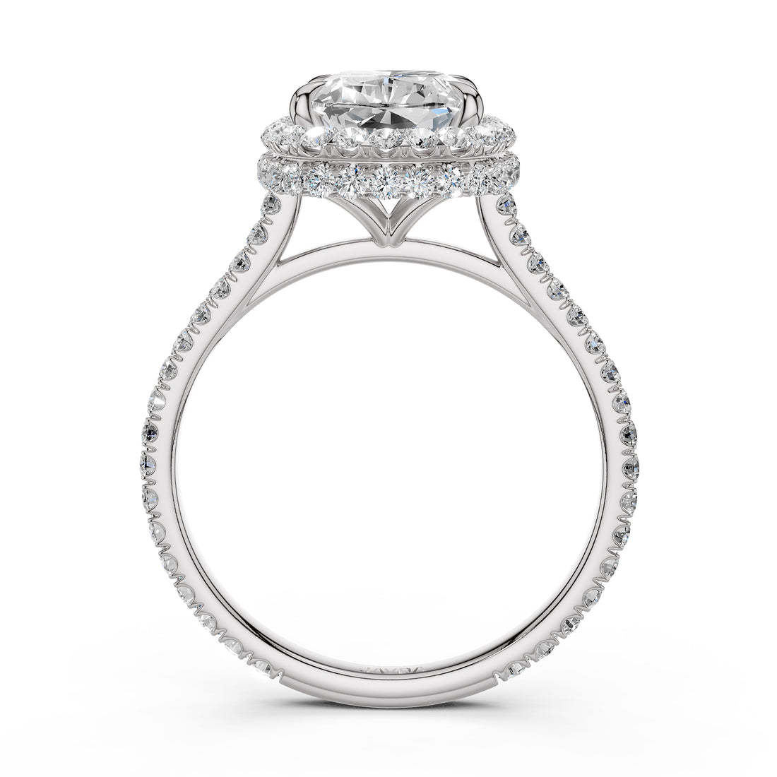 Double Halo Lab Grown Diamond Engagement Ring IGI Certified 2.53 Ctw.