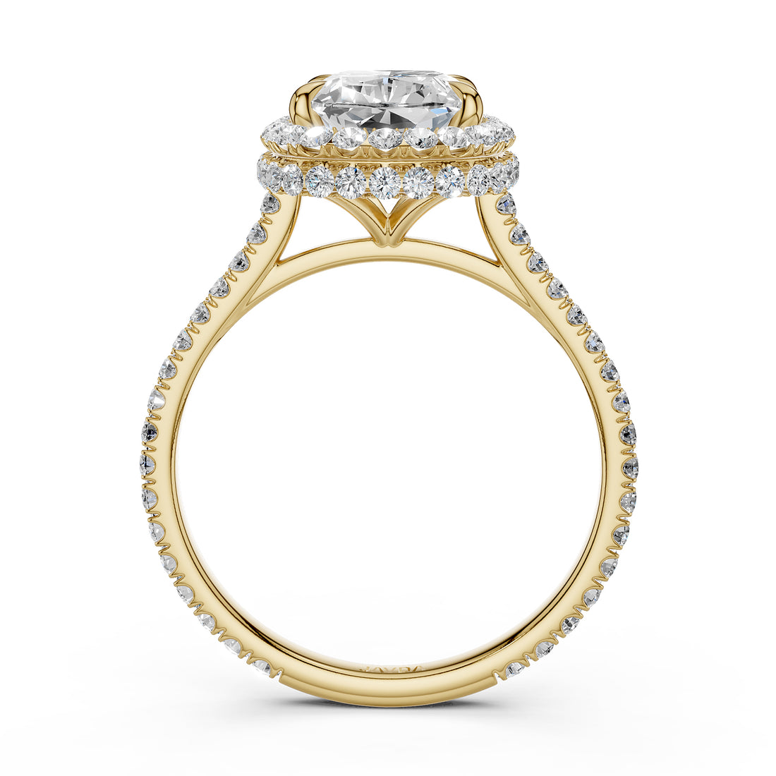 Double Halo Lab Grown Diamond Engagement Ring IGI Certified 2.53 Ctw.