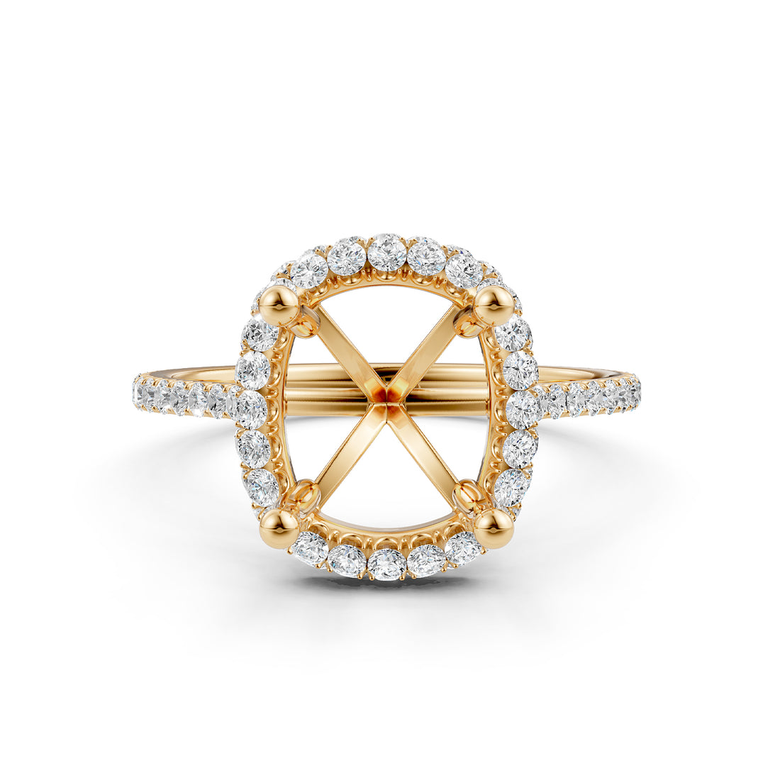 Double Halo Semi Mount Lab Grown Diamond Engagement Ring 0.53 Ct.