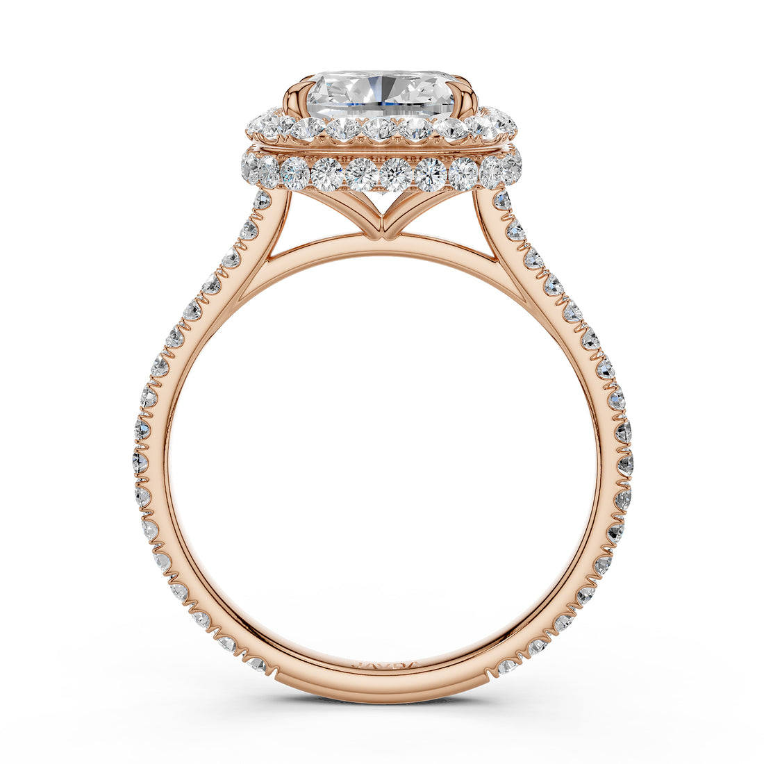 Double Halo Lab Grown Diamond Engagement Ring IGI Certified 2.53 Ctw.