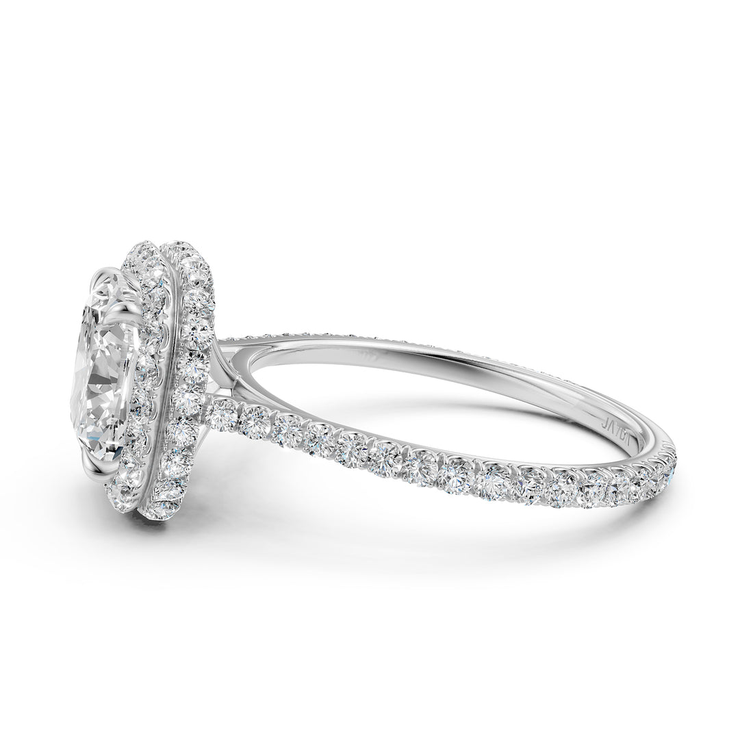 Double Halo Lab Grown Diamond Engagement Ring IGI Certified 2.53 Ctw.