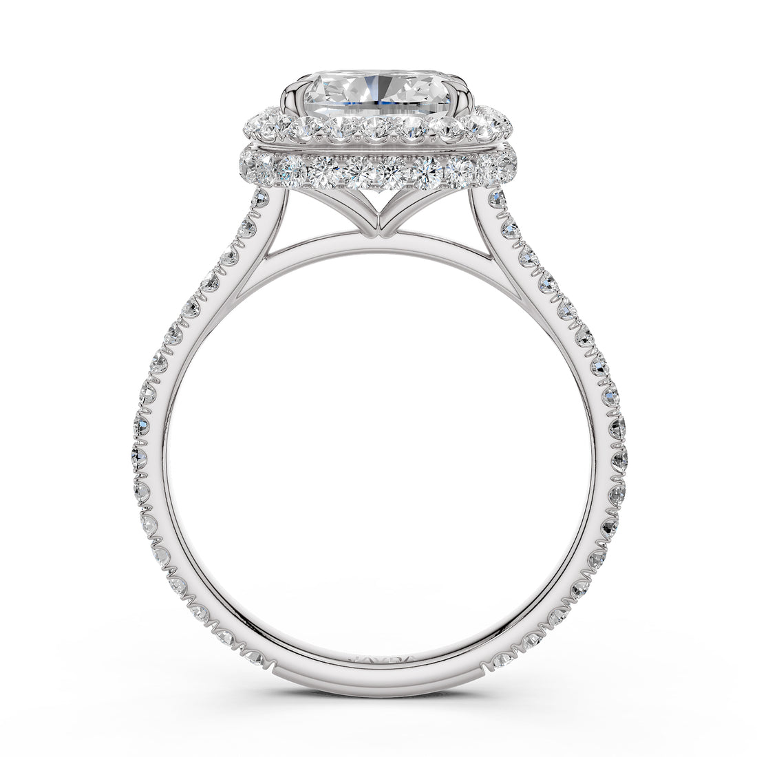 Double Halo Lab Grown Diamond Engagement Ring IGI Certified 2.53 Ctw.