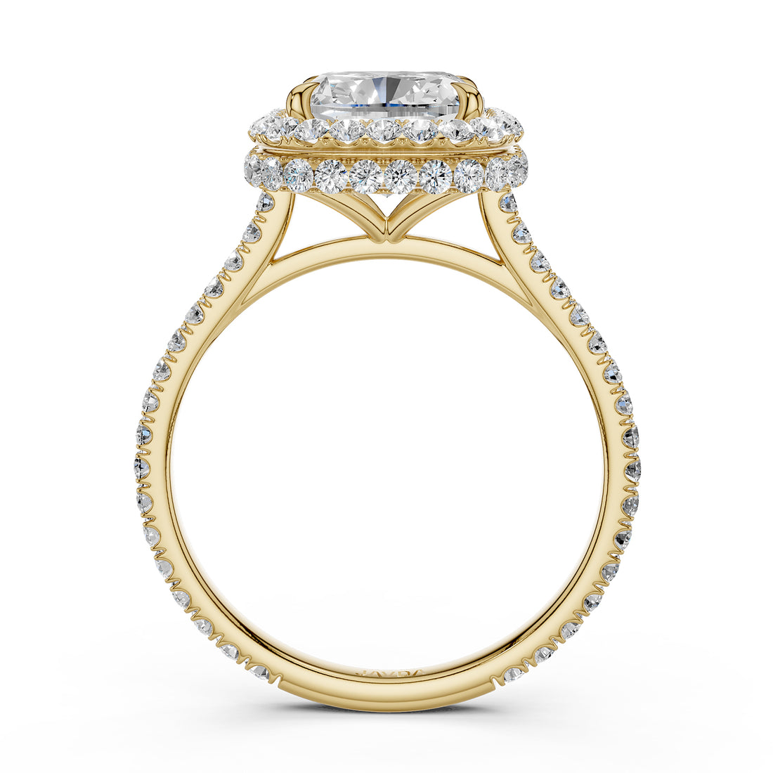 Double Halo Lab Grown Diamond Engagement Ring IGI Certified 2.53 Ctw.