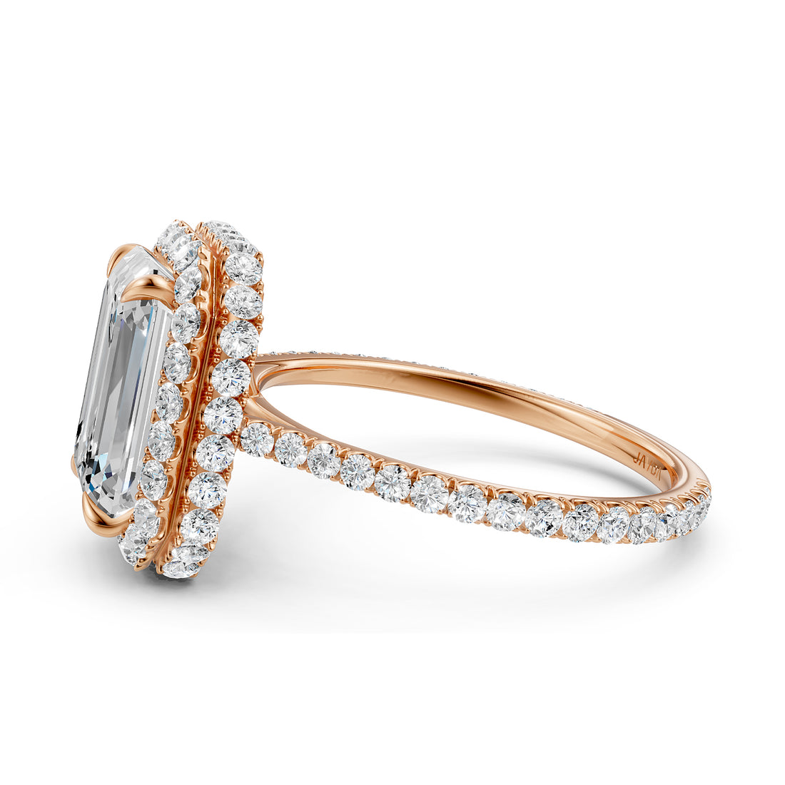 Double Halo Lab Grown Diamond Engagement Ring IGI Certified 2.53 Ctw.