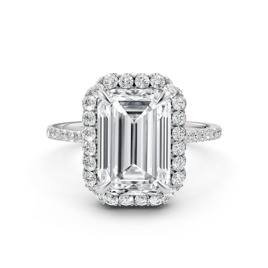 Double Halo Lab Grown Diamond Engagement Ring IGI Certified 2.53 Ctw.