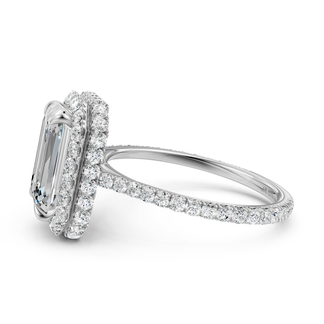 Double Halo Lab Grown Diamond Engagement Ring IGI Certified 2.53 Ctw.