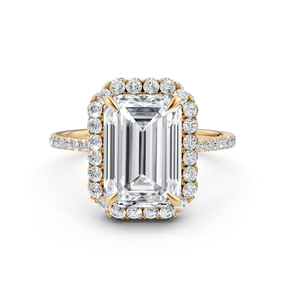 Double Halo Lab Grown Diamond Engagement Ring IGI Certified 2.53 Ctw.