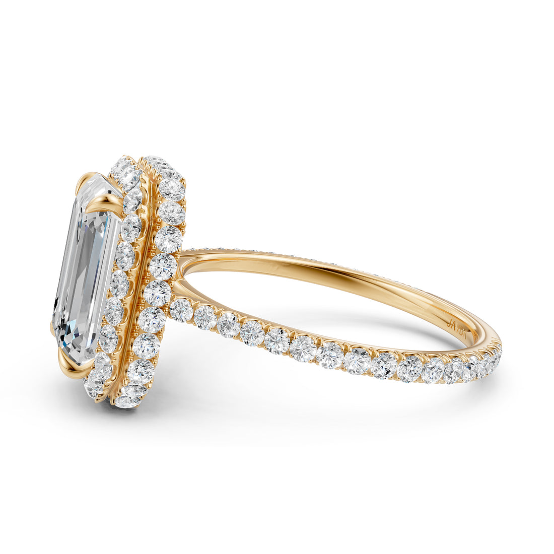 Double Halo Lab Grown Diamond Engagement Ring IGI Certified 2.53 Ctw.