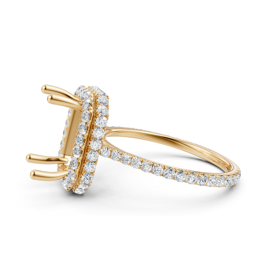 Double Halo Semi Mount Lab Grown Diamond Engagement Ring 0.53 Ct.