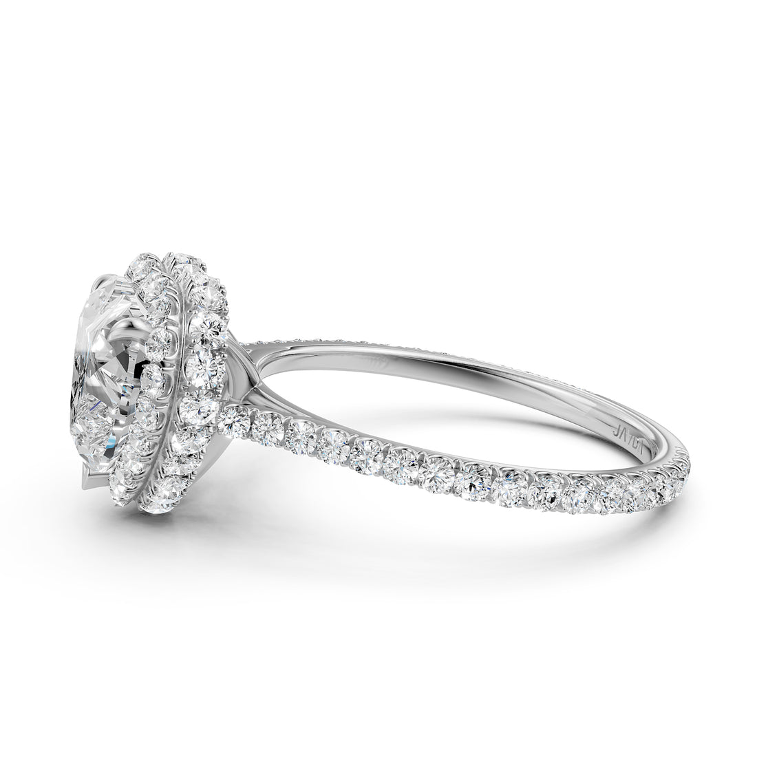 Double Halo Lab Grown Diamond Engagement Ring IGI Certified 2.53 Ctw.