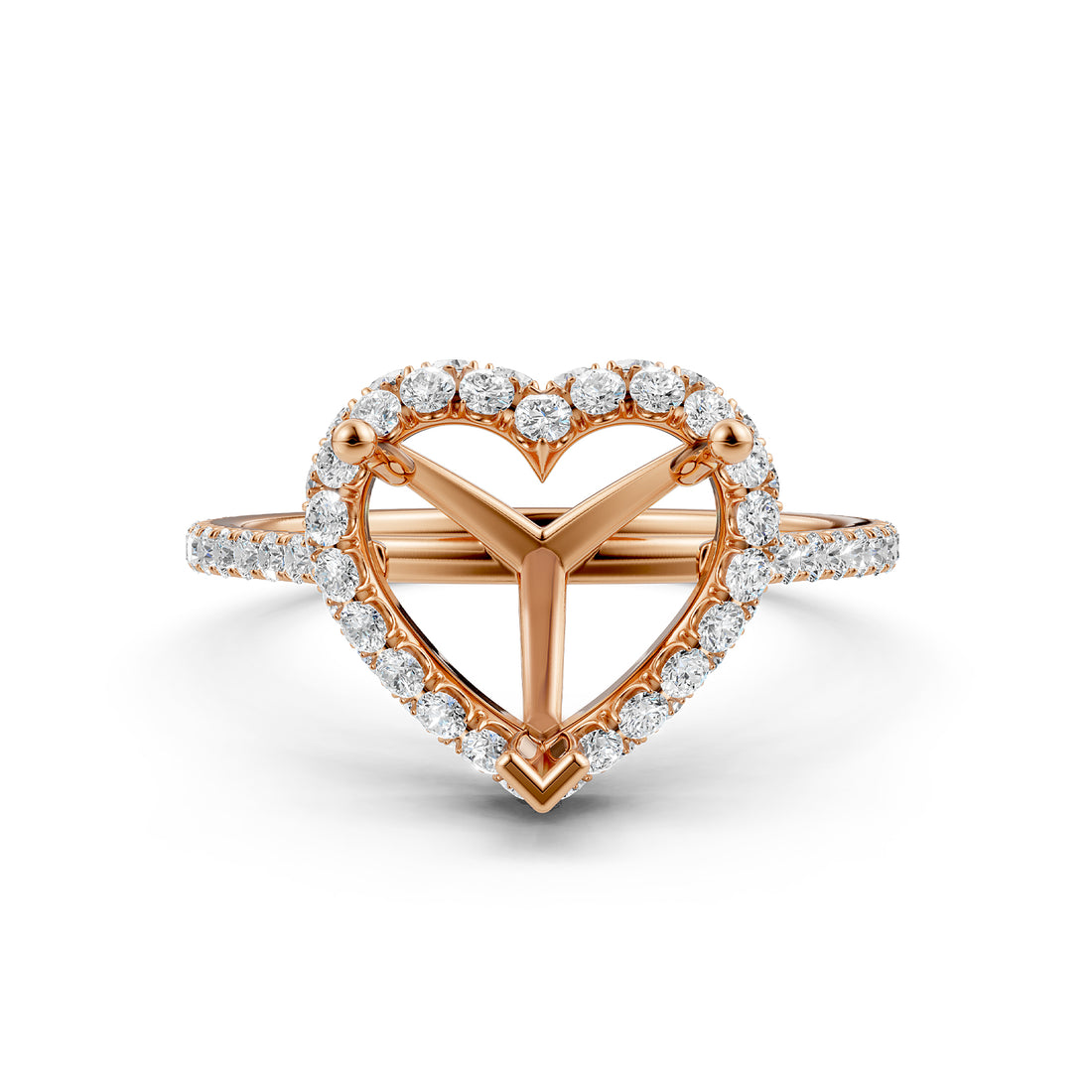 Double Halo Semi Mount Lab Grown Diamond Engagement Ring 0.53 Ct.