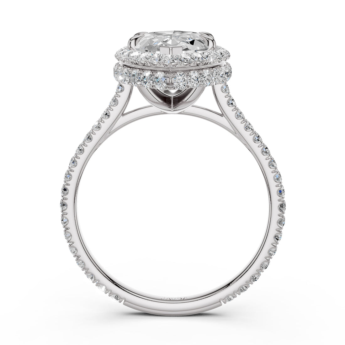 Double Halo Lab Grown Diamond Engagement Ring IGI Certified 2.53 Ctw.