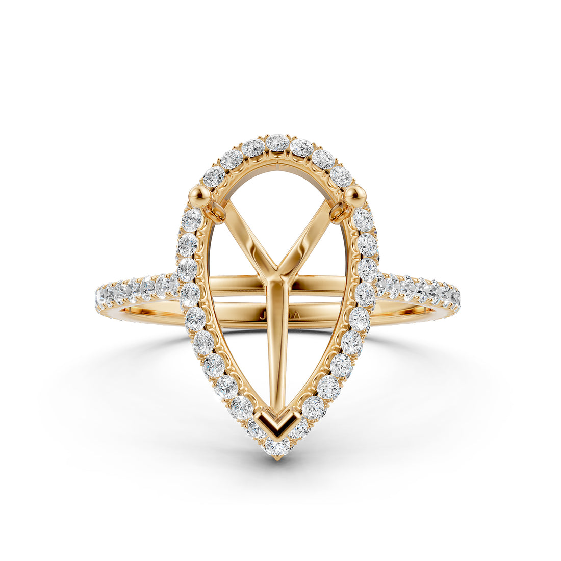 Double Halo Semi Mount Lab Grown Diamond Engagement Ring 0.53 Ct.