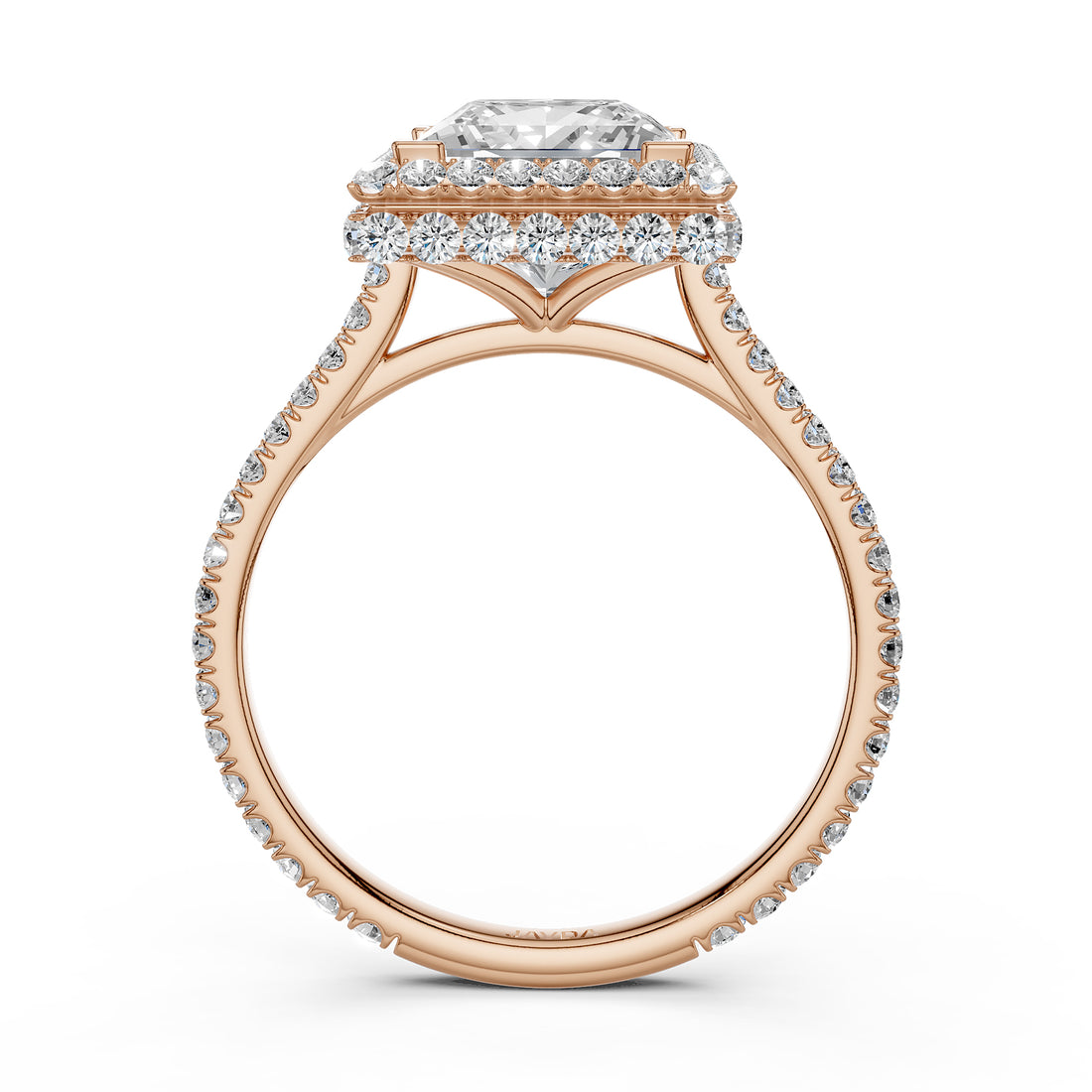 Double Halo Lab Grown Diamond Engagement Ring IGI Certified 2.53 Ctw.