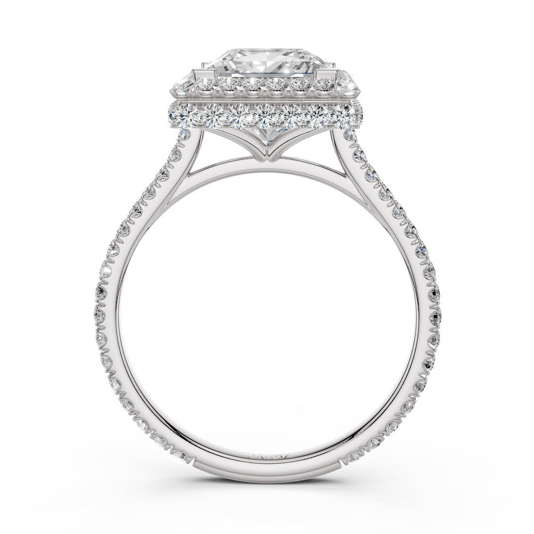 Double Halo Lab Grown Diamond Engagement Ring IGI Certified 2.53 Ctw.