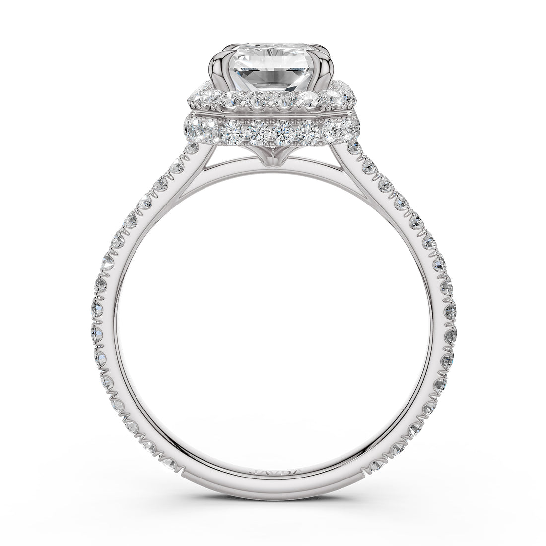 Double Halo Lab Grown Diamond Engagement Ring IGI Certified 2.53 Ctw.