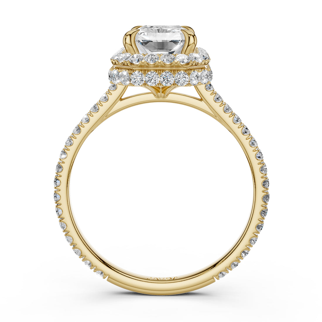 Double Halo Lab Grown Diamond Engagement Ring IGI Certified 2.53 Ctw.