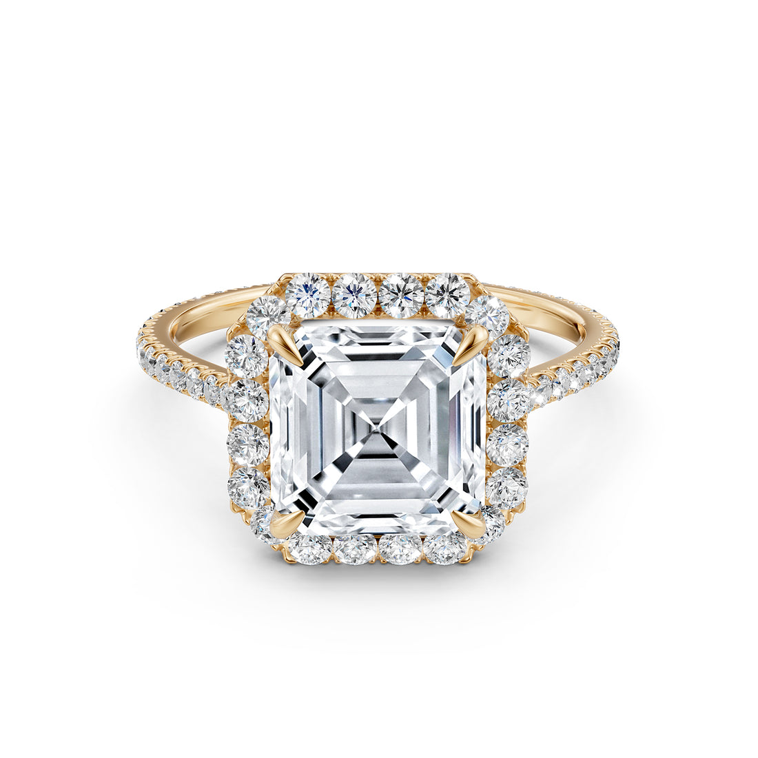 French U Pave Halo 2.54 Ctw. Round IGI Certified Diamond Engagement Ring