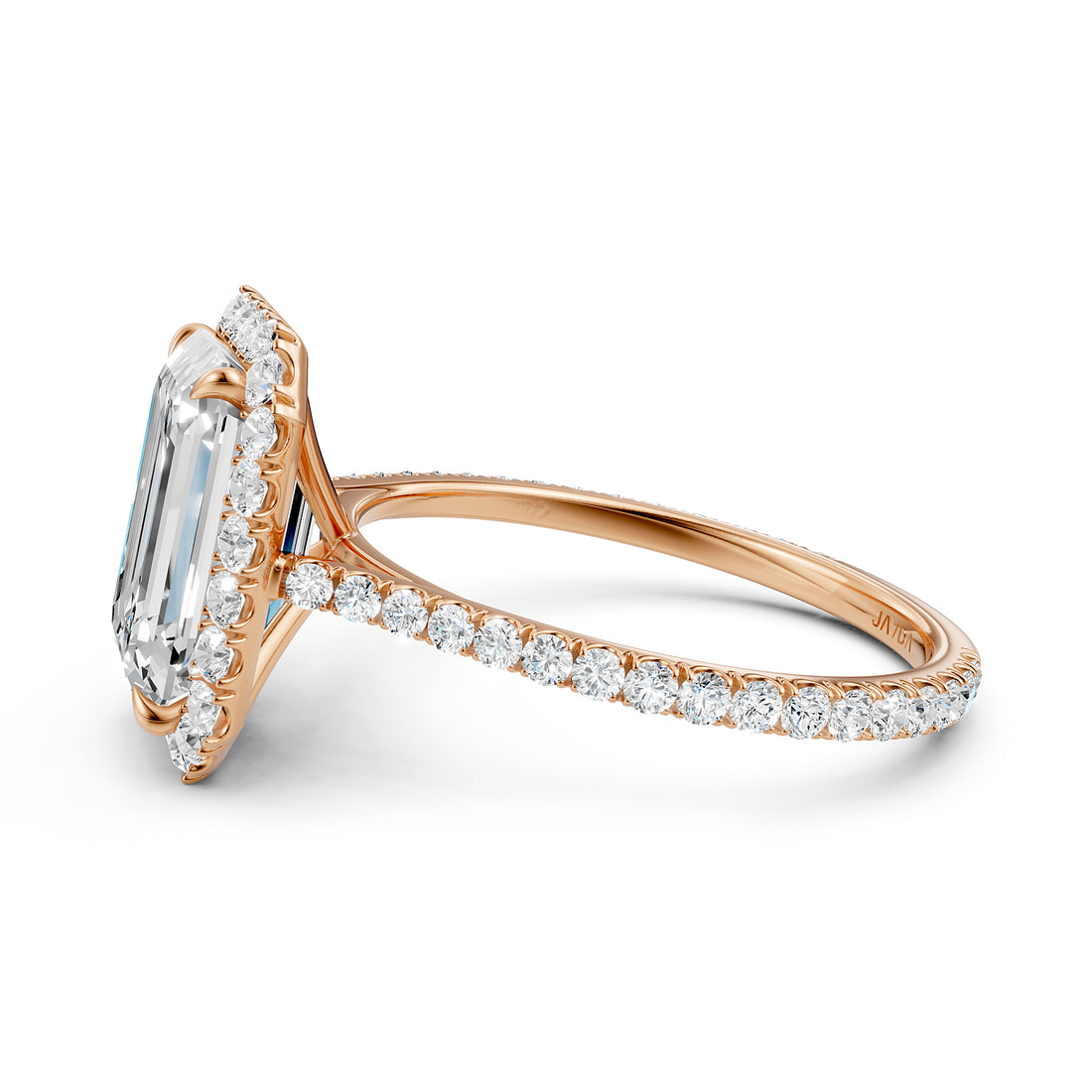 French U Pave Halo 2.54 Ctw. Round IGI Certified Diamond Engagement Ring