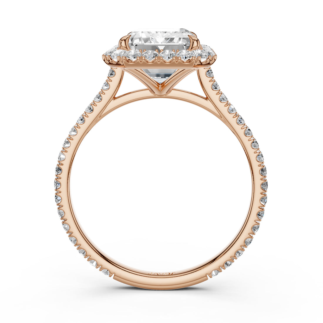 French U Pave Halo 2.54 Ctw. Round IGI Certified Diamond Engagement Ring