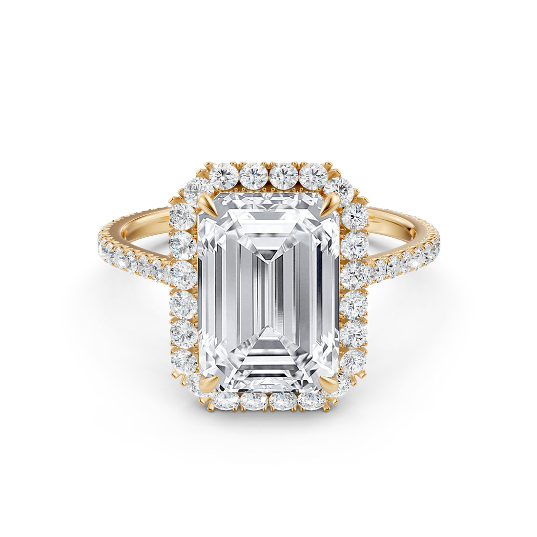 French U Pave Halo 2.54 Ctw. Round IGI Certified Diamond Engagement Ring