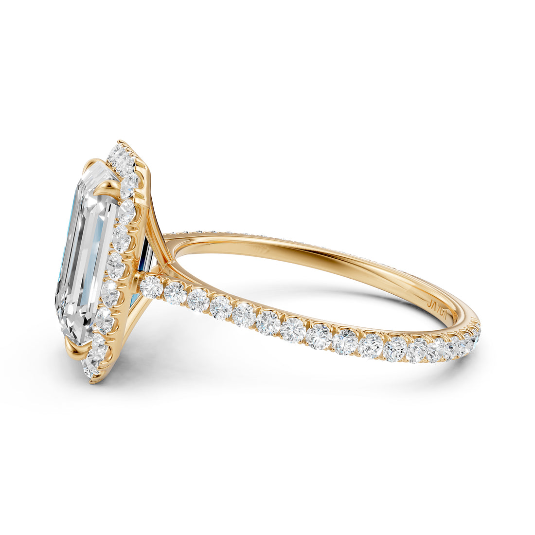 French U Pave Halo 2.54 Ctw. Round IGI Certified Diamond Engagement Ring