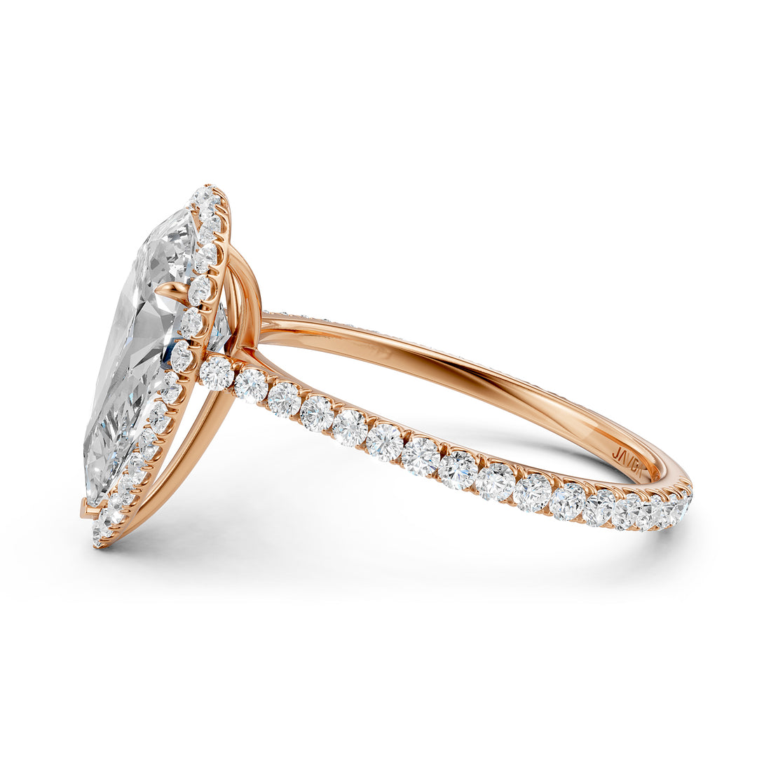 French U Pave Halo 2.54 Ctw. Round IGI Certified Diamond Engagement Ring