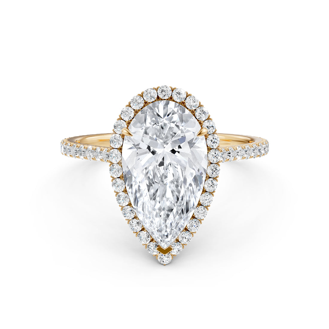 French U Pave Halo 2.54 Ctw. Round IGI Certified Diamond Engagement Ring