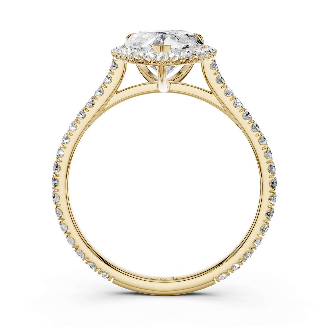 French U Pave Halo 2.54 Ctw. Round IGI Certified Diamond Engagement Ring