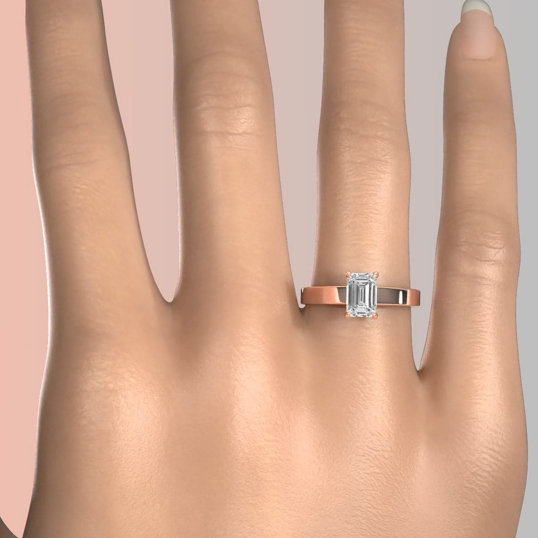 3.5mm Cathedral Style Flat Edge Solitaire Lab Grown Diamond IGI Certified Engagement Ring 4g Setting 1.00 Ctw.