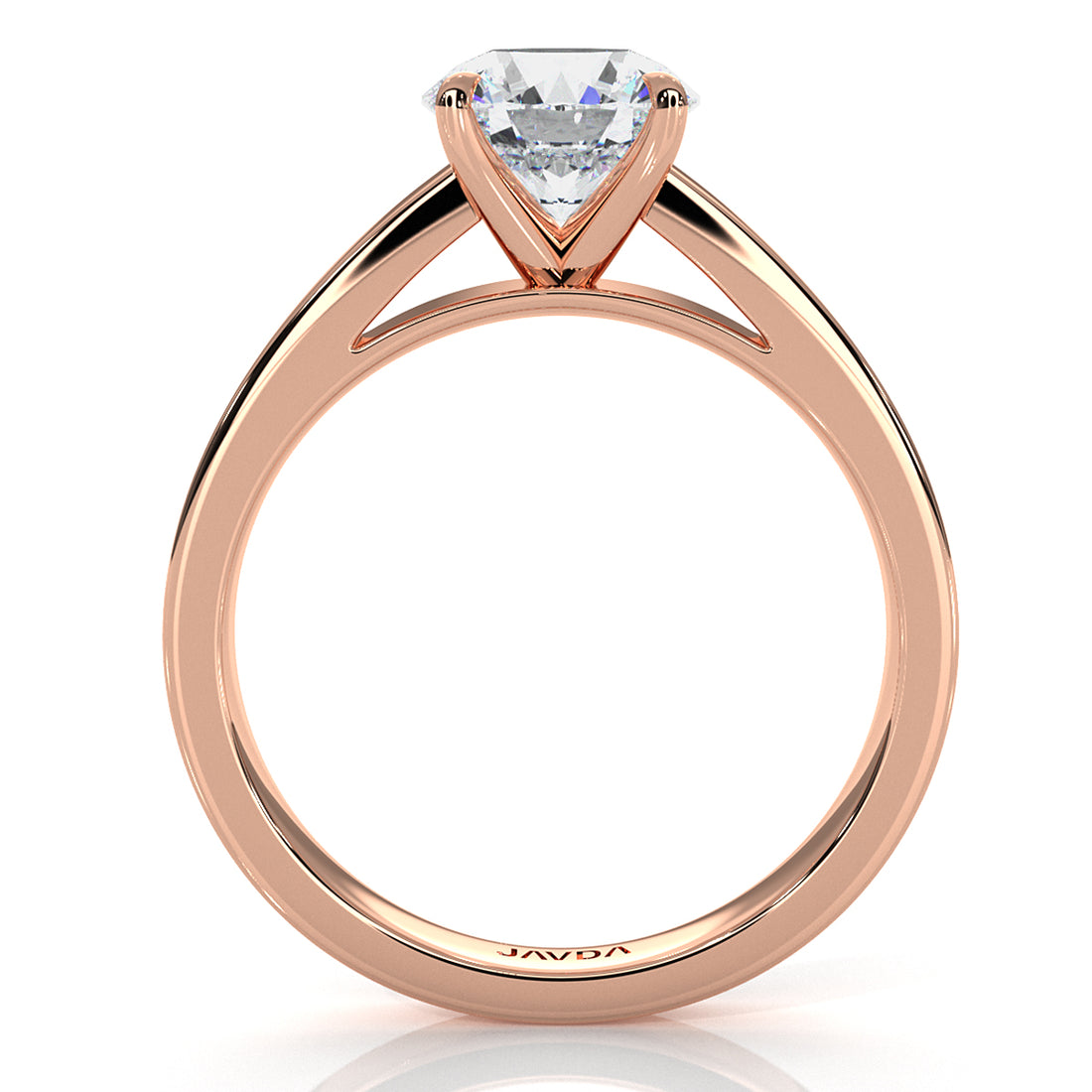 3.5mm Cathedral Style Flat Edge Solitaire Lab Grown Diamond IGI Certified Engagement Ring 4g Setting 1.00 Ctw.