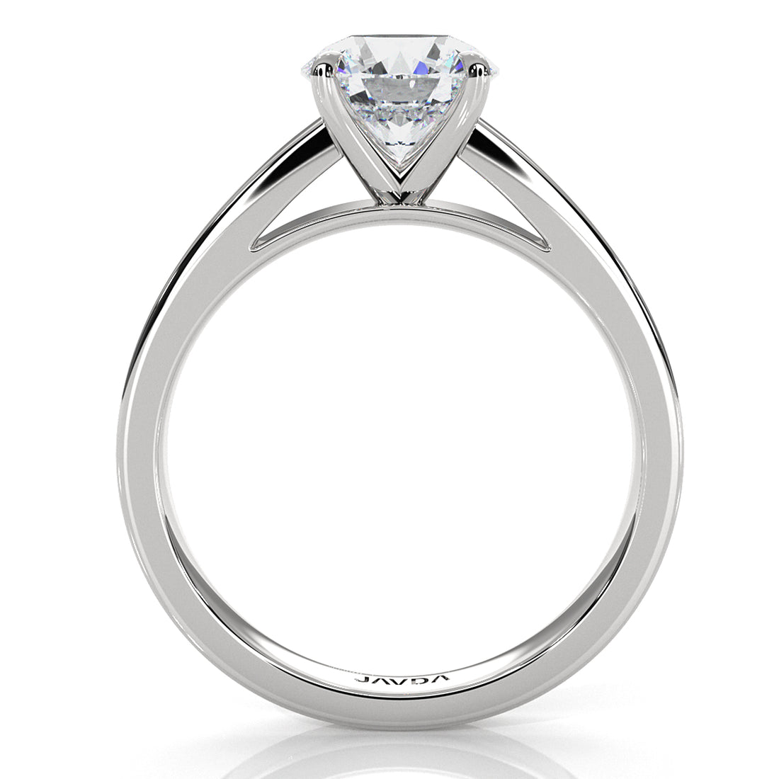 3.5mm Cathedral Style Flat Edge Solitaire Lab Grown Diamond IGI Certified Engagement Ring 4g Setting 1.00 Ctw.