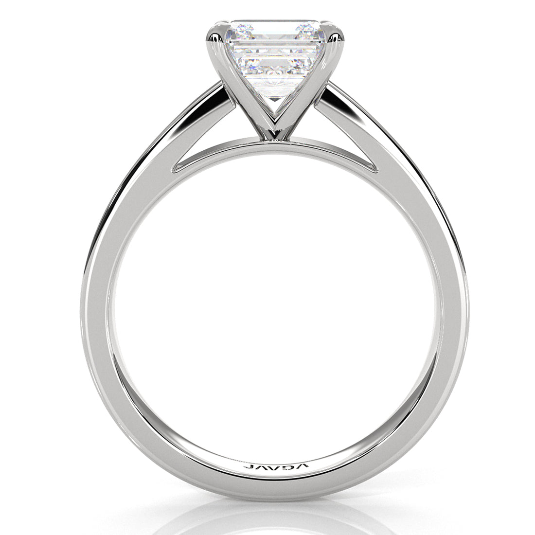 3.5mm Cathedral Style Flat Edge Solitaire Lab Grown Diamond IGI Certified Engagement Ring 4g Setting 1.00 Ctw.