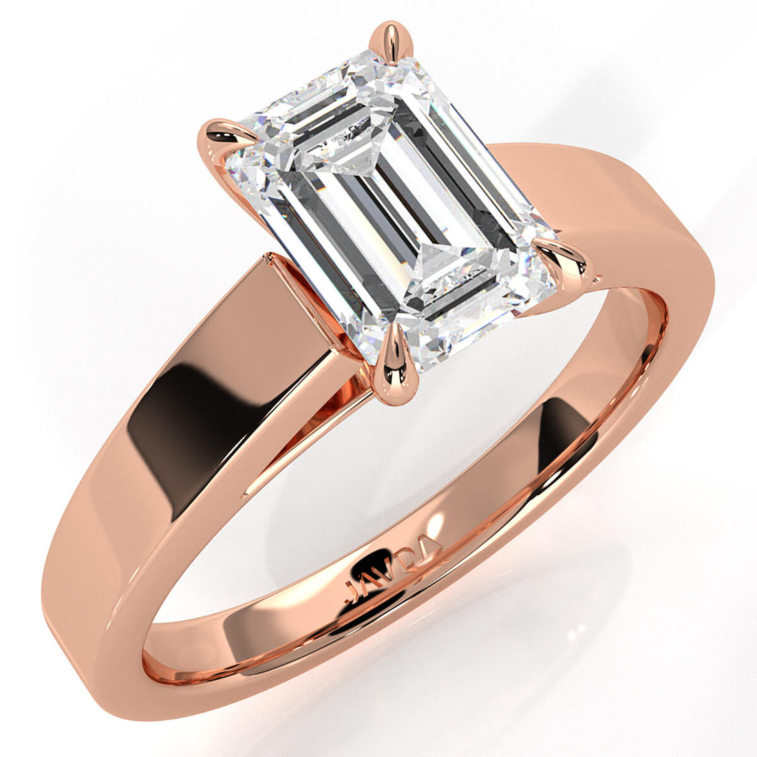 3.5mm Cathedral Style Flat Edge Solitaire Lab Grown Diamond IGI Certified Engagement Ring 4g Setting 1.00 Ctw.